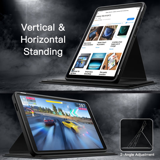 Rotating Case for Idea Tab Pro 32.26 cm | 360 Degree Rotation, Protective Stand, Clear Back, Auto Wake/Sleep, S Pen Holder, Acrylic Material