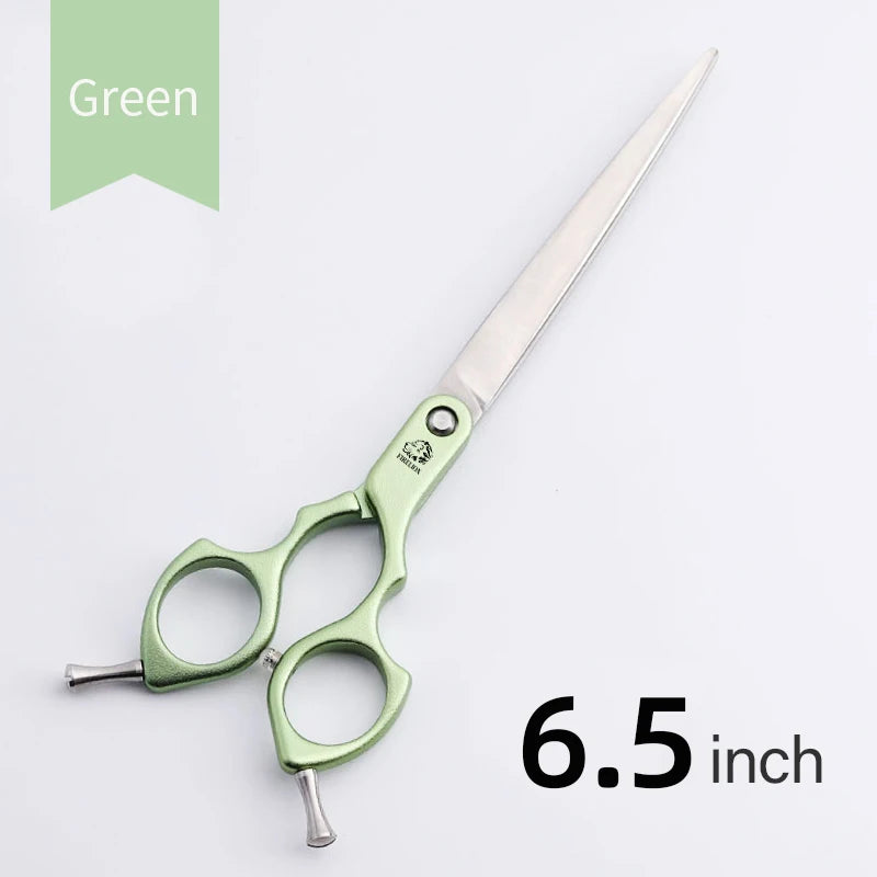 FIRELION Professional 440C 6.0/6.5 Inch Colorful Dog Grooming Scissors Pet Curved Scissors for Cutting Dogs Hair