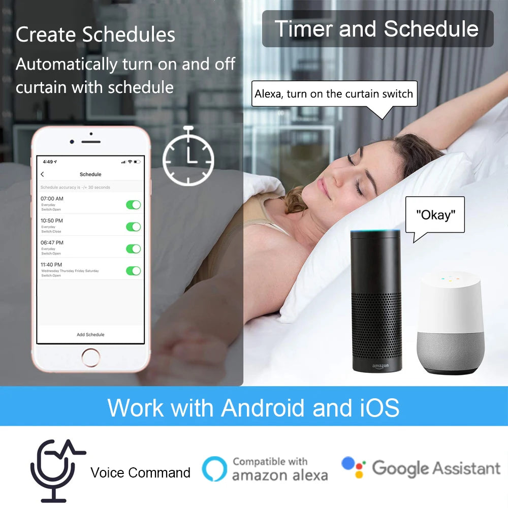 Tuya Smart Life EU WiFi Curtain Switch for Electric Motorized Blinds with Remote Control Google Home Alexa Voice Control DIY
