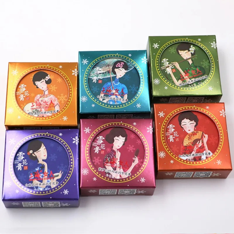 6pcs Set Old Shanghai Foundation Cream Deep Hydration Brighten Skin Facial Day & Night Cream Smoothing Skin Care Cosmetics Gift