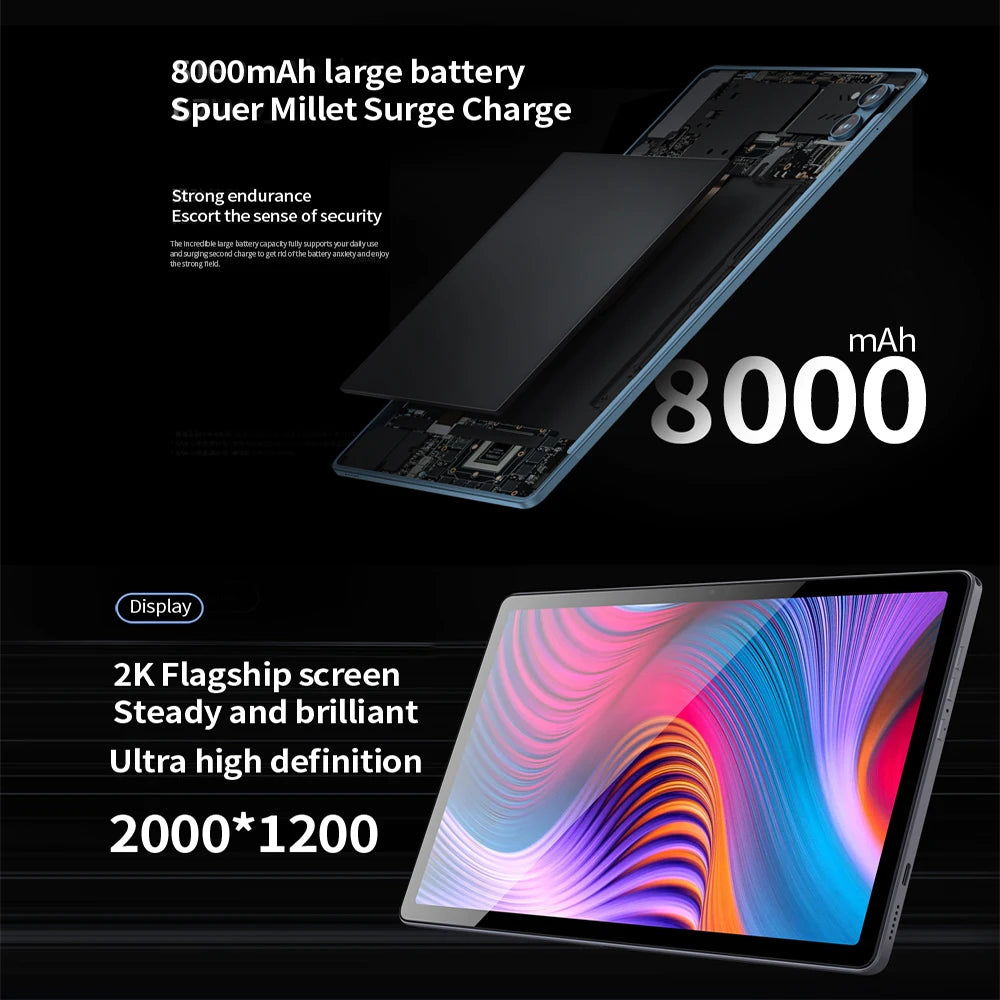 New 5G Pro 10.1 Inch Tablet Pc 8GB RAM 512GB ROM 2000x1200 Tablets 10 Core Google Play 4G LTE Phone Call Android 12 WiFi 8000mAh