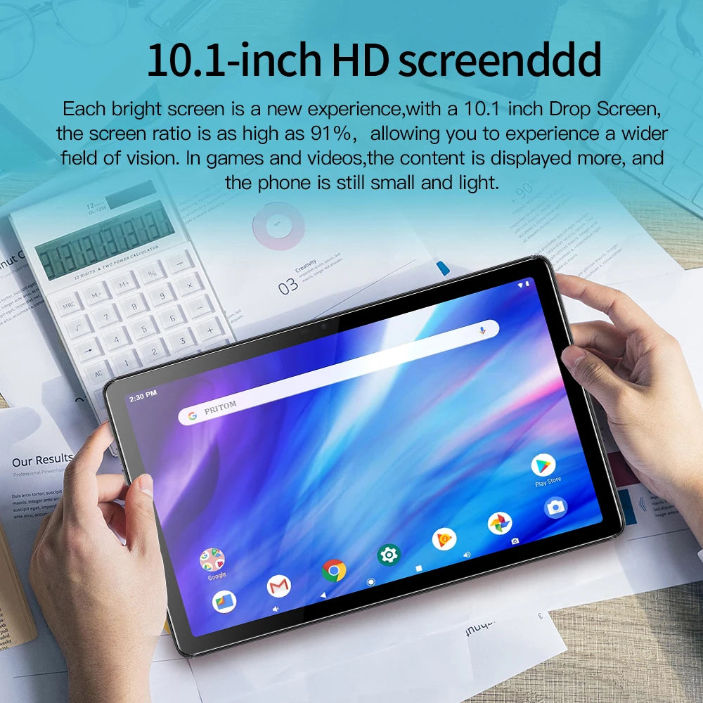 New 4G Pad Global Version 10.1 Inch Android Tablets with Octa Core Processor 8GB RAM 256GB ROM Dual SIM 4G LTE 5G WiFi Tablet PC
