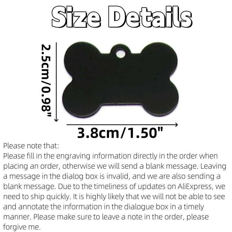 Personalized Dog Tag Bone Shaped Pet Id Tag Free Engraved Kitten Puppy Anti-Lost Dog Name Keychain Dog Accessories Cat Pendant