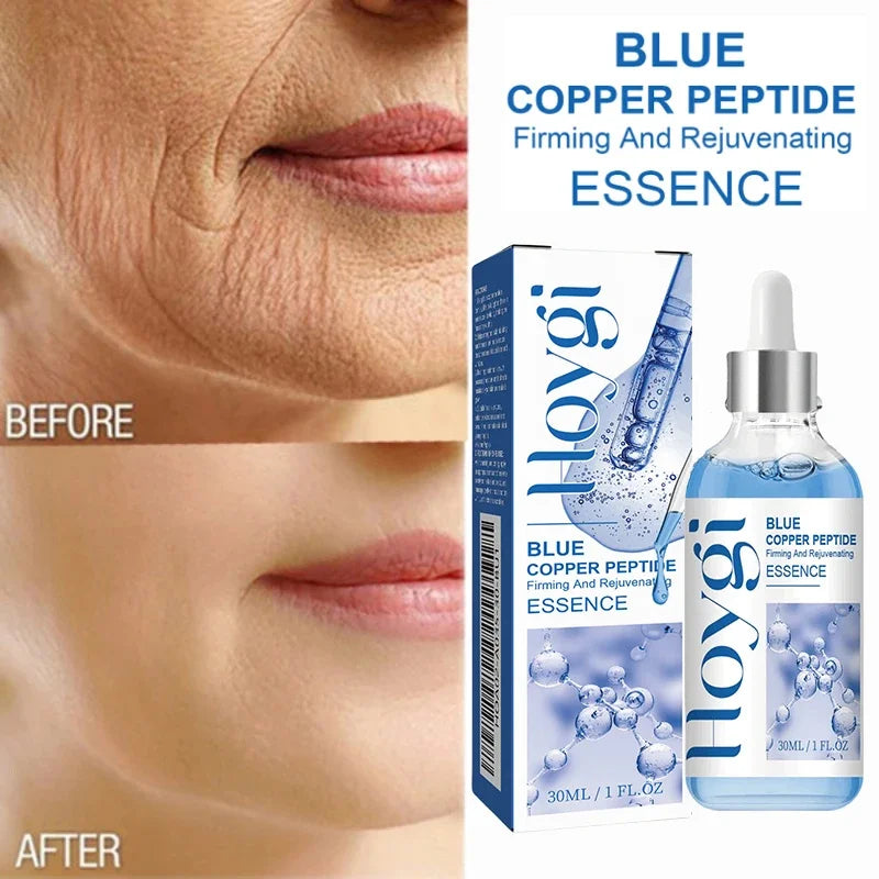 Hoygi Blue Copper Peptide Serum Anti Wrinkles Aging Rejuvenating Facial Lifting Moisturizing Brighten Skin Tone Skin Cosmetics