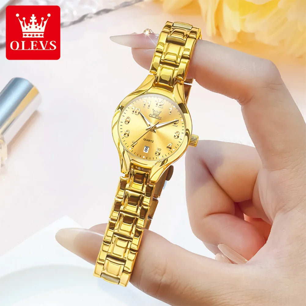 OLEVS 3650 Men Ladies Watch Original Luxury Quartz Watch Waterproof Luminous calendar Stainless Steel Men's brand watches