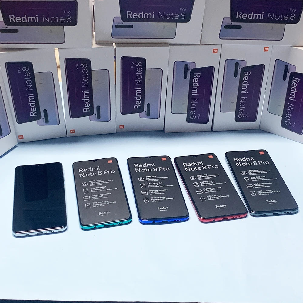 4G Smartphone Xiaomi Redmi Note 8 Pro 6GB 64GB/128GB Android Cell Phones Mobil Phone Dual SIM Cellphone Global ROM