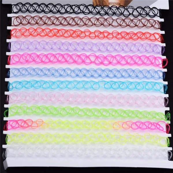 JUCHAO New Collares Vintage Stretch Tattoo Choker Necklaces For Women Girl Charm Gothic Elastic Necklace Female Wedding Gift