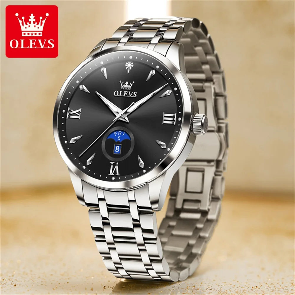 OLEVS brand luminous waterproof quartz watch dual calendar men's watch 3646