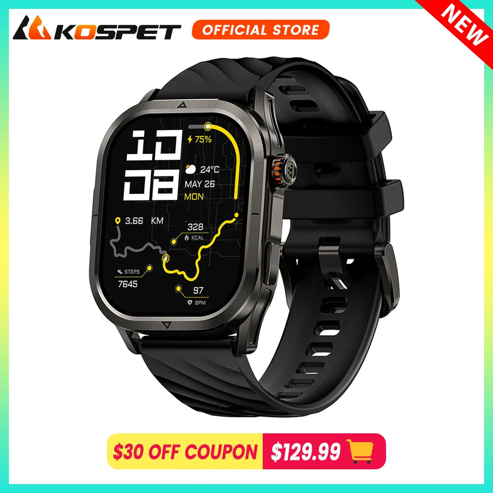 KOSPET MAGIC P10 GPS Smart Watch For Men Women 180 Sport Modes 5ATM IP69K Waterproof Anti--fingerprint Touchscreen Dual-band ALI