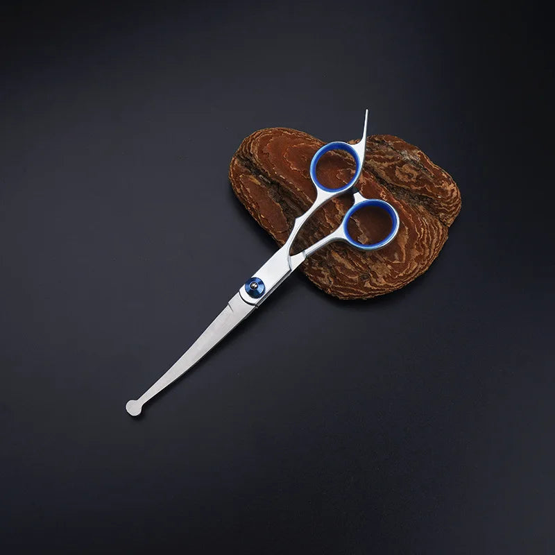 Safty Pet Grooming Scissors Round Head Professional Stainless Steel Dog Hair Scissors Pets Shears Animal Cutting Portable Set