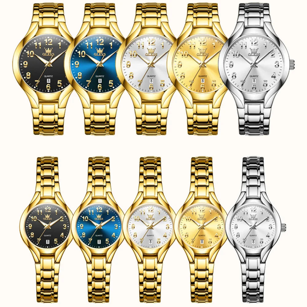 OLEVS 3650 Men Ladies Watch Original Luxury Quartz Watch Waterproof Luminous calendar Stainless Steel Men's brand watches
