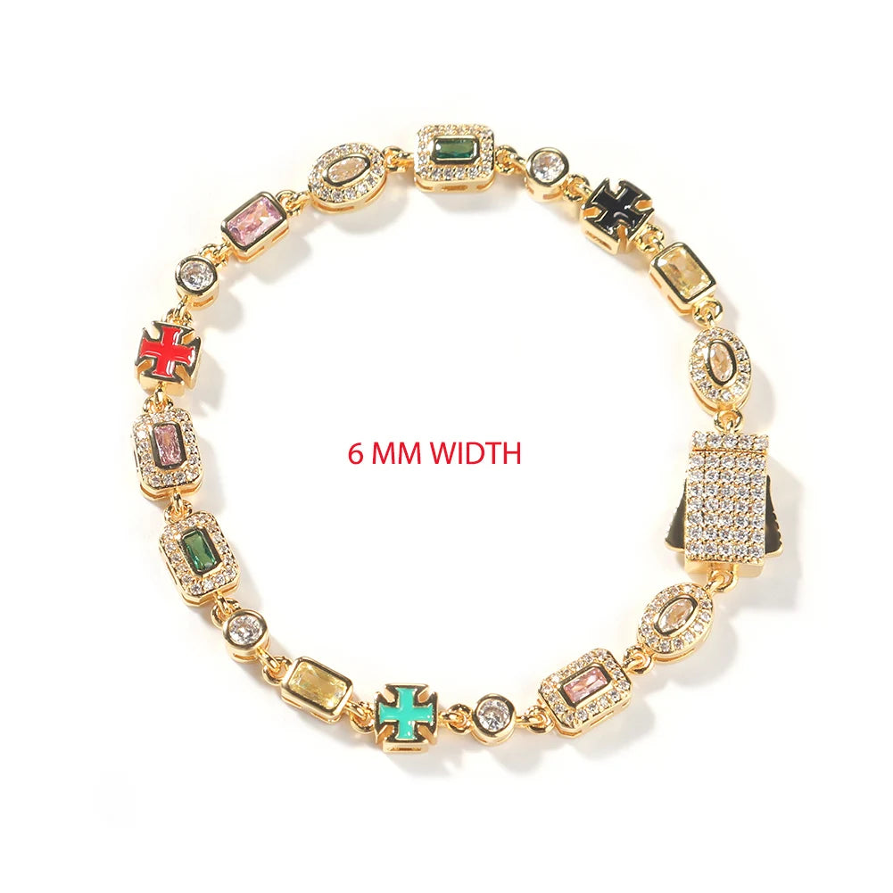 UWIN Iced Out Multi Gemstone Necklaces for Women Men Mixed Shape Colorful Gems Collection Necklace Fashion Hip Hop Jewelry