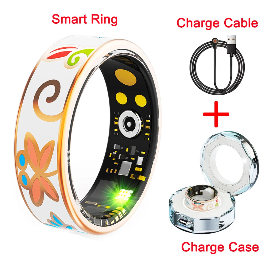 Color Enamels Craftsmanship Smart Ring for Women Sleep Monitoring Blood Oxygen Measurement Blood Pressure Multi-sports Modes