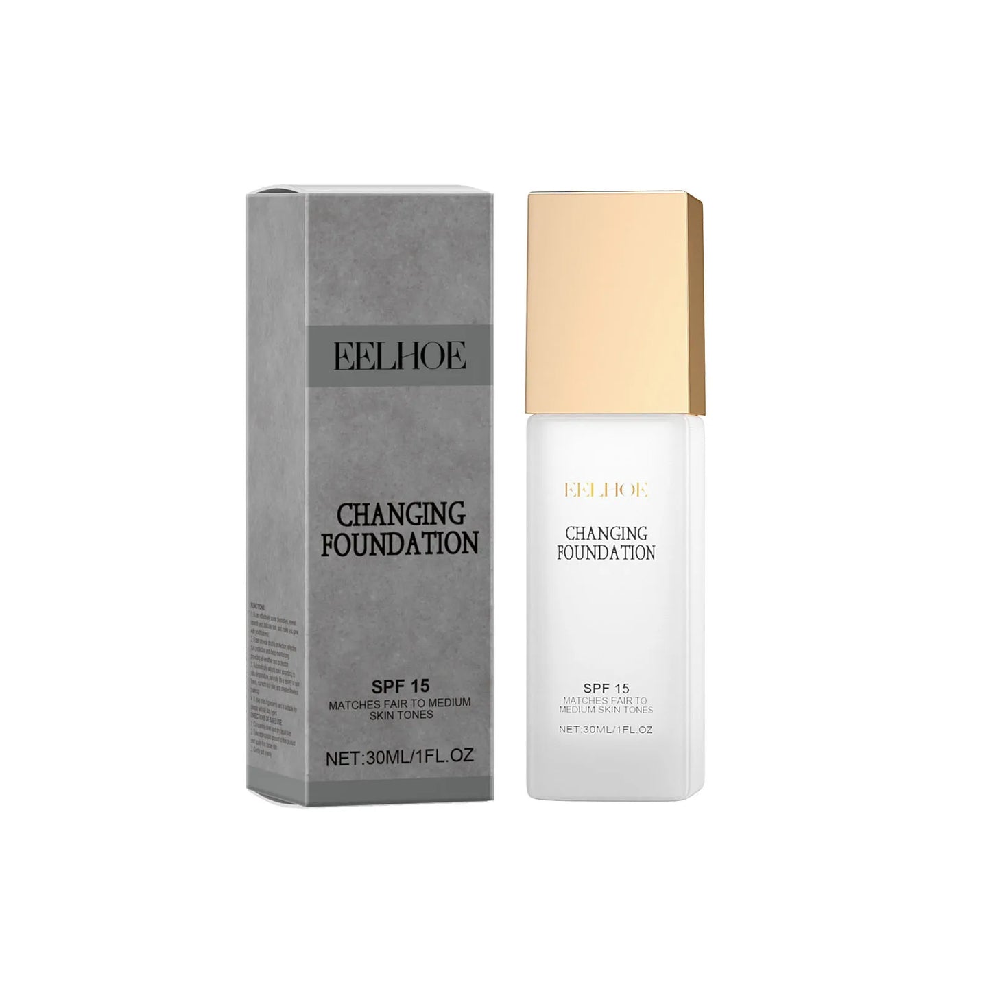 EELHOE Spf 15 Colour Changing Mature Skin Foundation Oil Control Nourishing High Coverage Makeup Cosmetics Covering Foundation