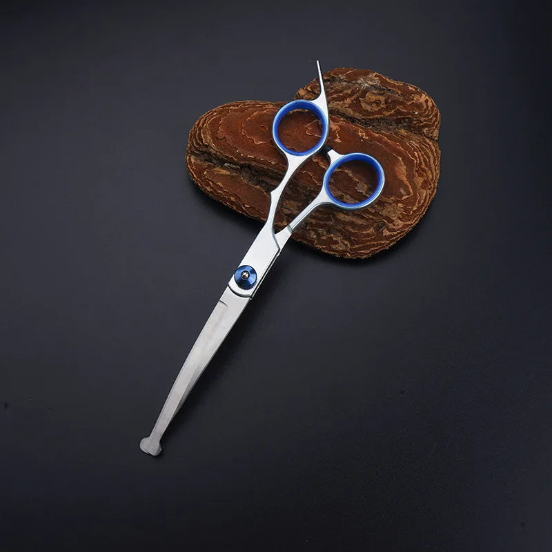Safty Pet Grooming Scissors Round Head Professional Stainless Steel Dog Hair Scissors Pets Shears Animal Cutting Portable Set