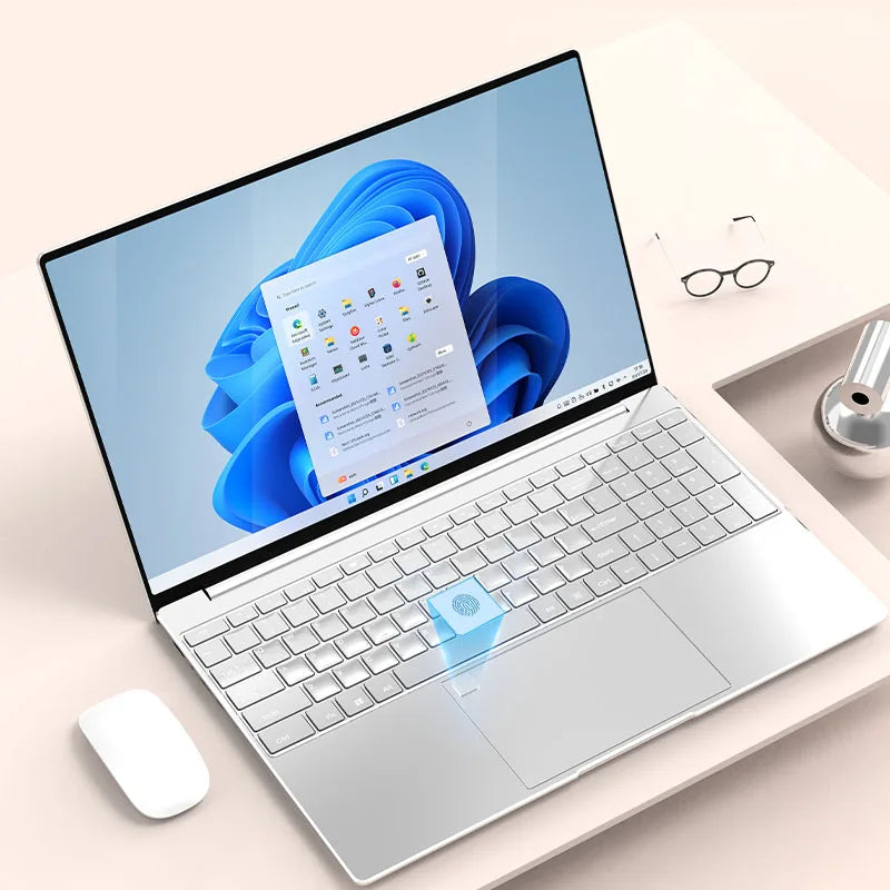15.6" Narrow Bezel Laptop – Intel Celeron N5095, Up to 32GB RAM & 2TB SSD, Windows 11, Fingerprint Unlock