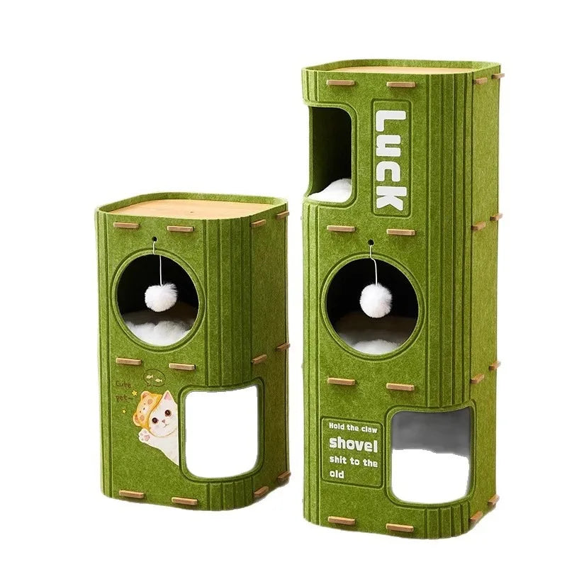 Universal Wear-Resistant Scratching Board Multi-Layer Standalone Claw Column Inteated Bed Pet Toy