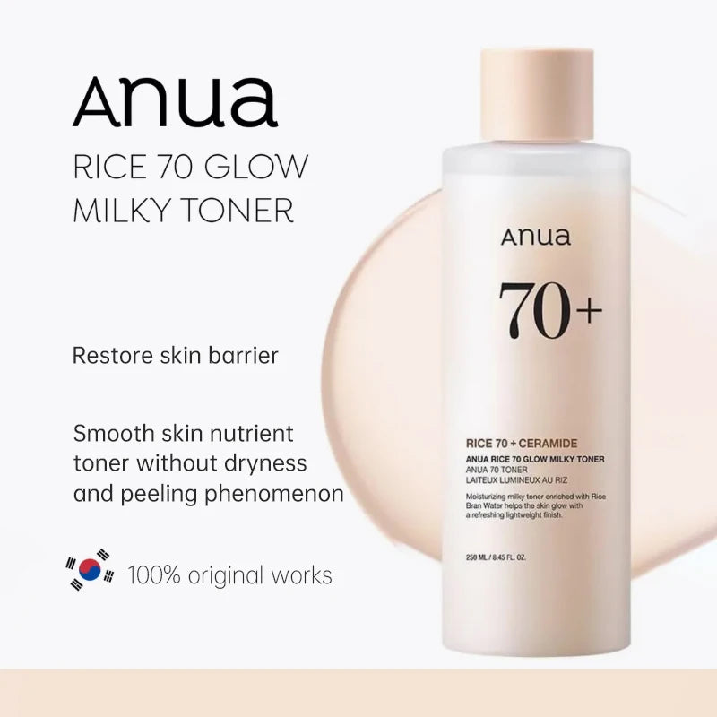 Korean Anua Heartleaf Acne Rice 70 Glowing Milky Toner 77 Lotion Whitening Cream Serum Faciales Originales Skincare Products set