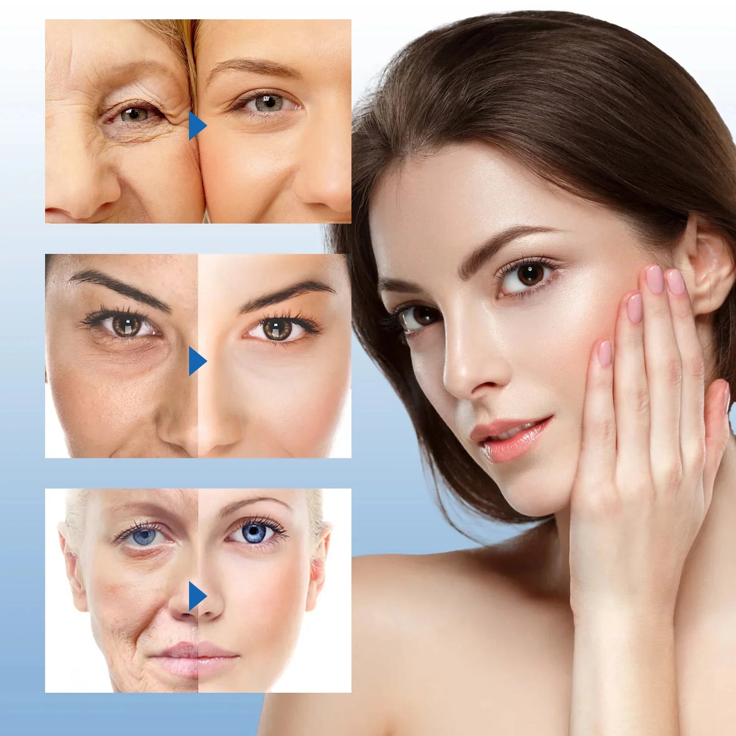Hoygi Blue Copper Peptide Serum Anti Wrinkles Aging Rejuvenating Facial Lifting Moisturizing Brighten Skin Tone Skin Cosmetics