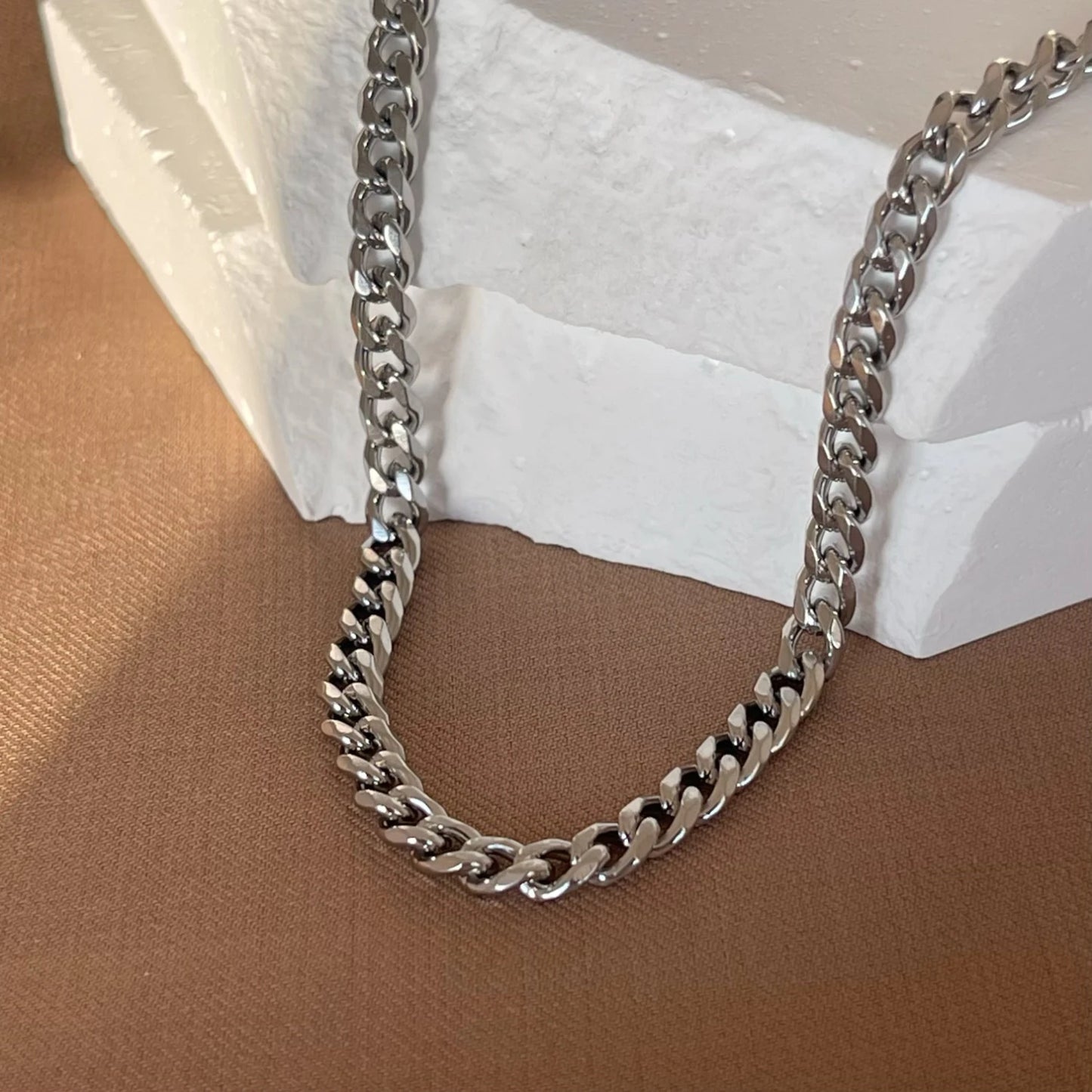 3/5/7mm Stainless Steel Punk Cuban Chains Necklace for Men Women Gold Silver Color Choker Metal Collar Jewelry Fashion Gift