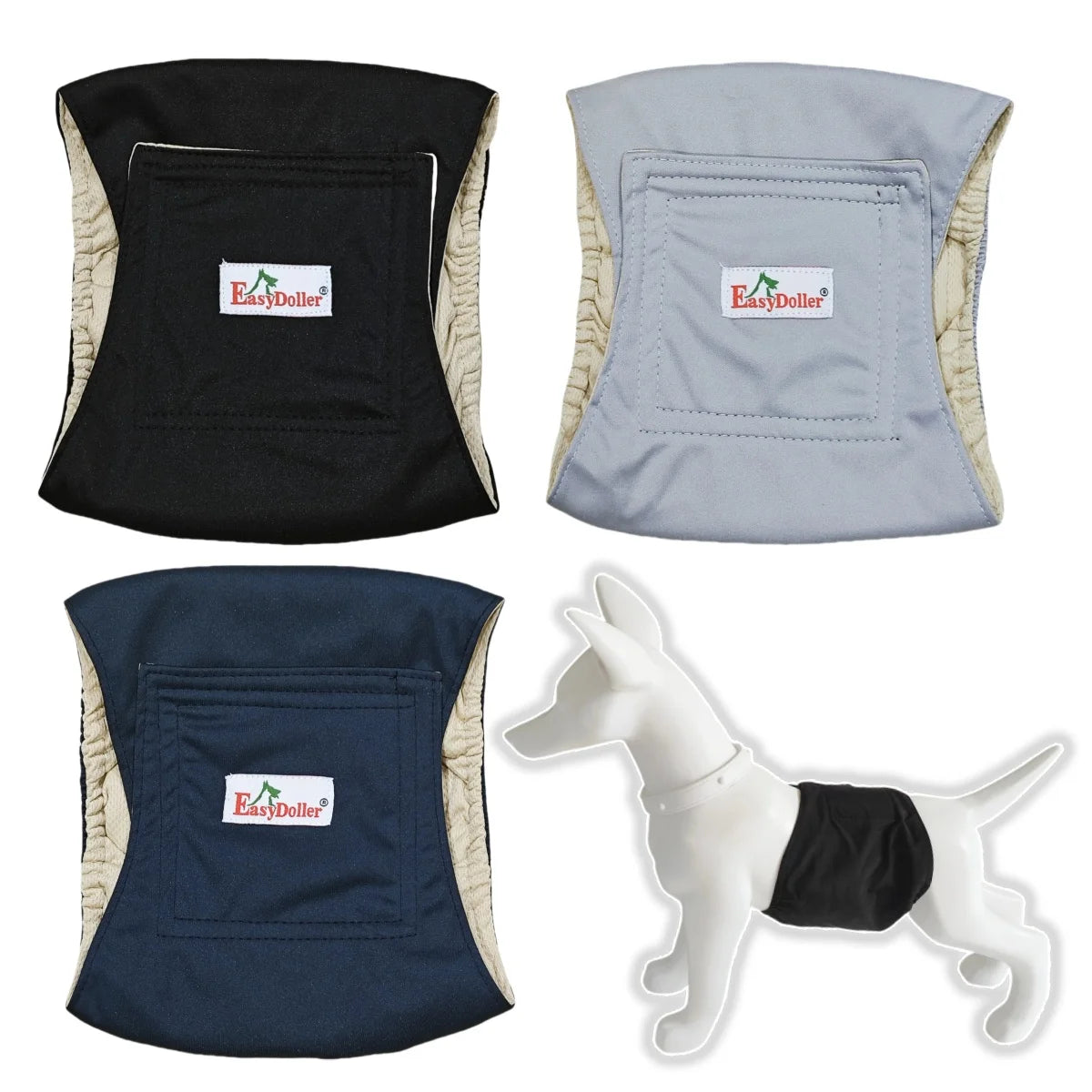 5PCS Washable Male Dog Diaper Comfortable Adjustable Nappy Belly Band Wrap Pee Pant Pet Dogs Leak Proof Sanitary Pants Diapers