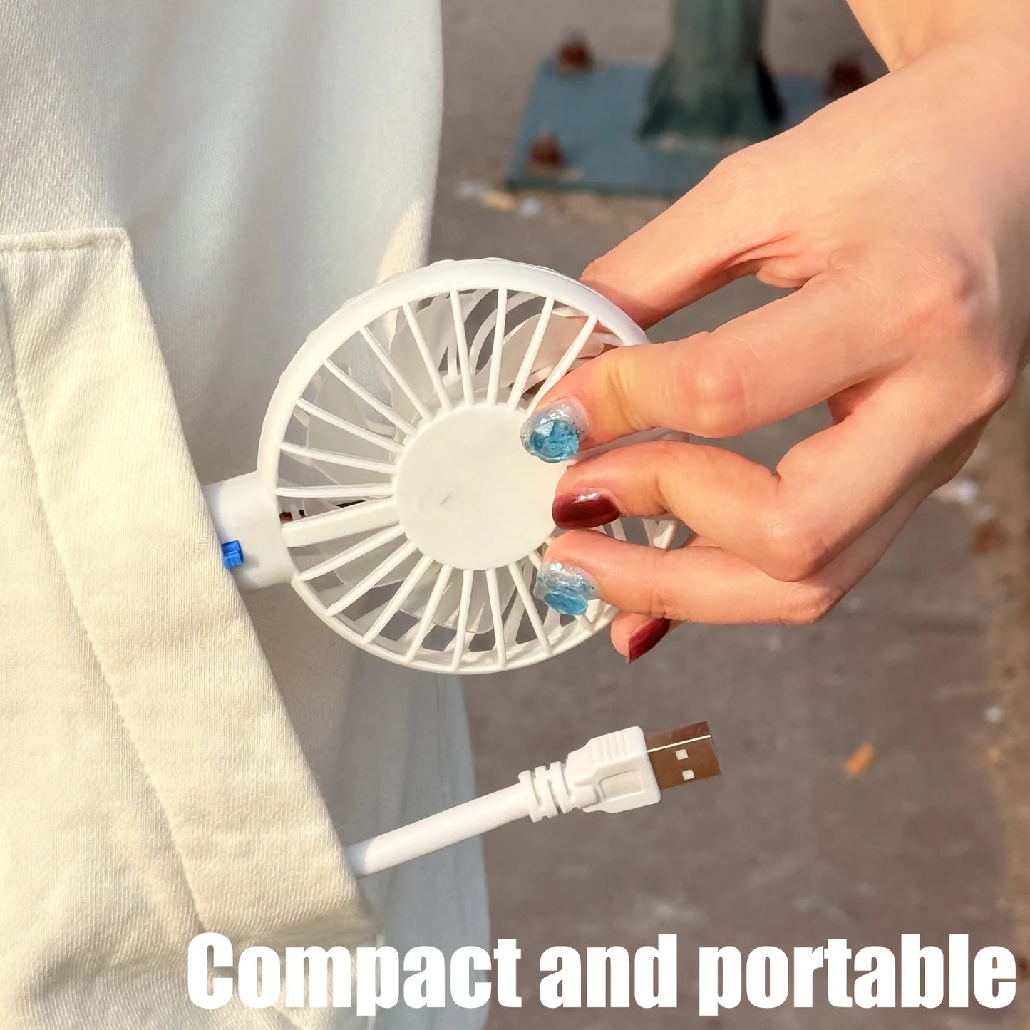 2025 USB Handheld Fan Silent Cooling Power Bank Portable Wireless Mini Play USB Plug Fans With Switch Summer Outdoors and Travel