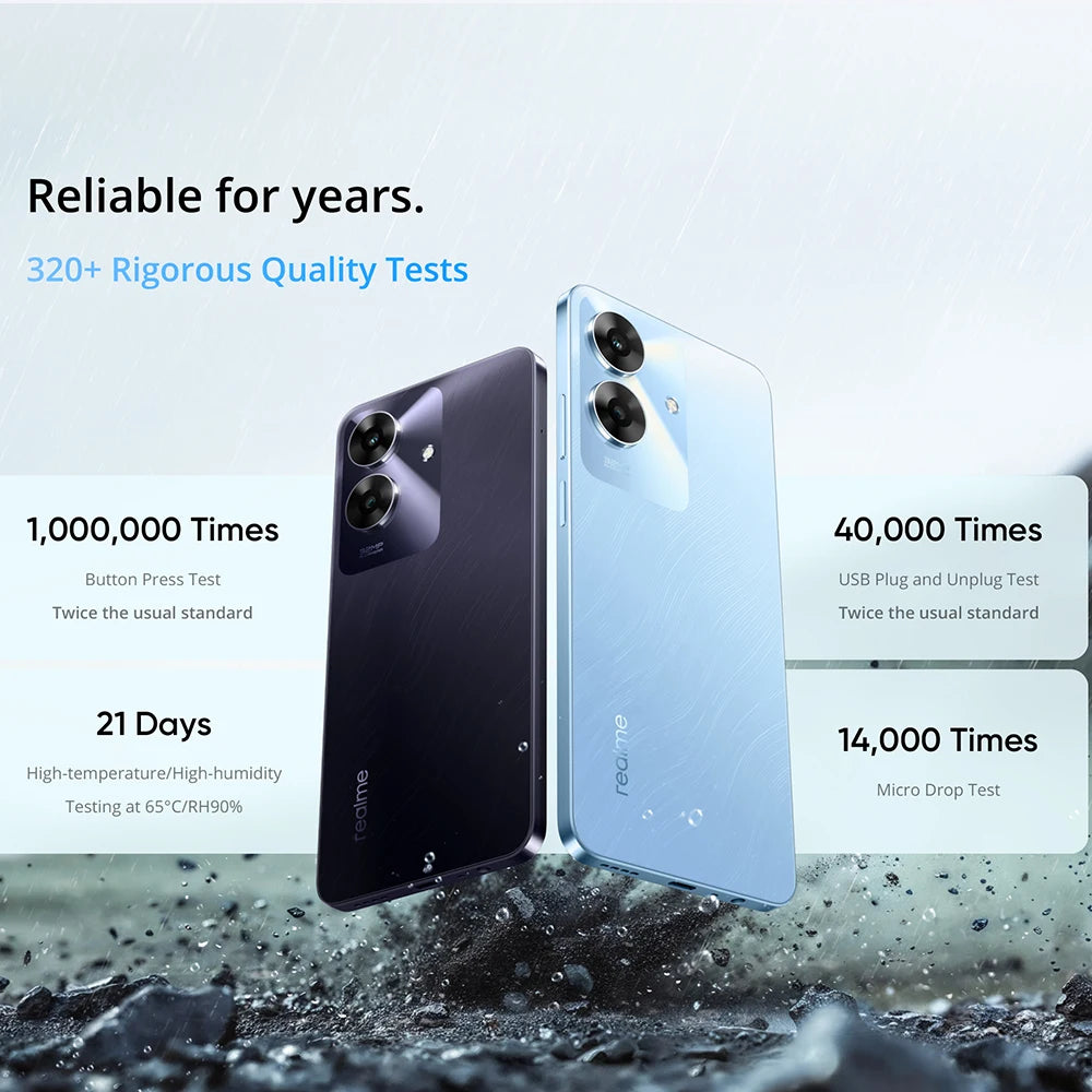realme Note 60 4+256GB 6.74'' 90Hz Display Phone 32MP Clear Camera 5000mAh IP64 Waterproof Drop Resistant All-round Protection