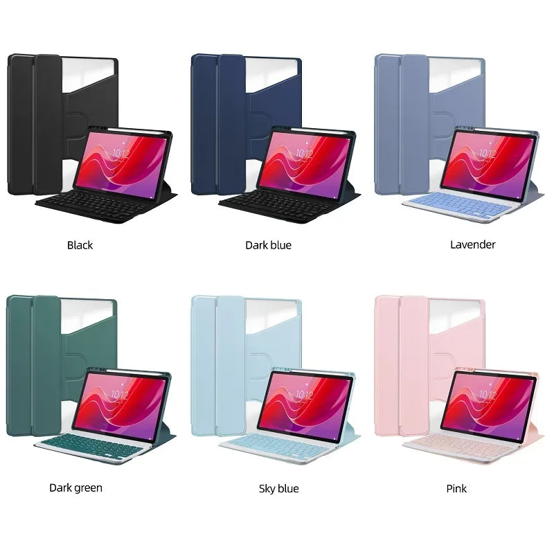 Acrylic 360 Rotation Cover for Lenovo Tab M11 TB-330FU TB-331FC Xiaoxin Pad 2024 11 inch Wireless Keyboard Case Stand Funda