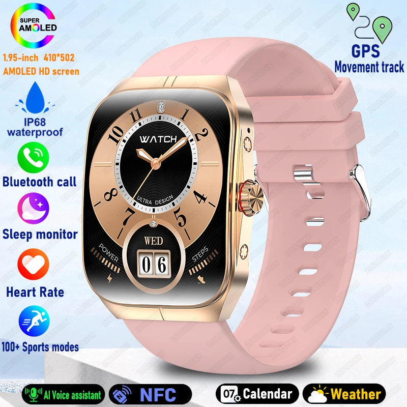 2025 New For OPPO Men Smart Watch Bluetooth Call Sports Watch Heart Rate NFC Waterproof Sports Women Smart Watch For Android iOS