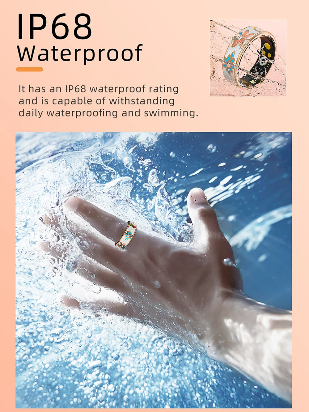 Color Enamels Craftsmanship Smart Ring for Women Sleep Monitoring Blood Oxygen Measurement Blood Pressure Multi-sports Modes