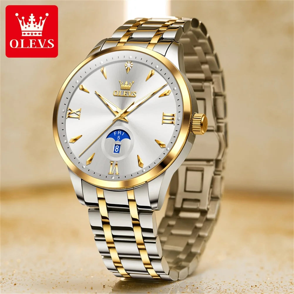 OLEVS brand luminous waterproof quartz watch dual calendar men's watch 3646