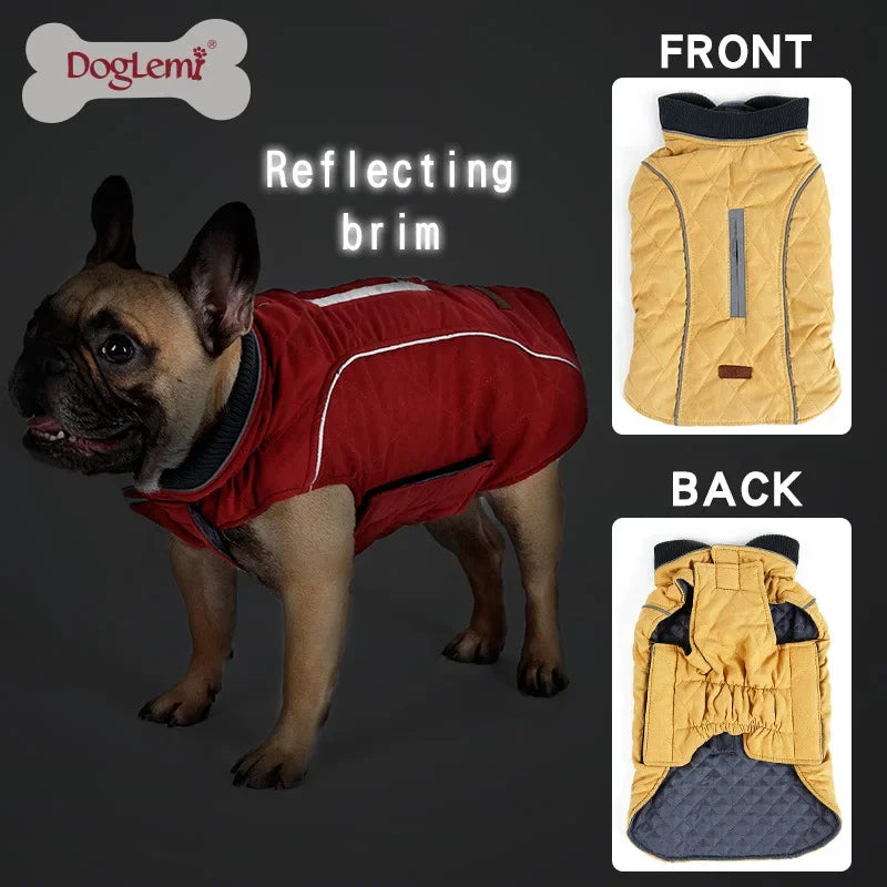 Pet Retro Thickened Warm Dog Clothes Fall and Winter Reflective Dog Jacket Undershirt Pet Sports Training Clothes