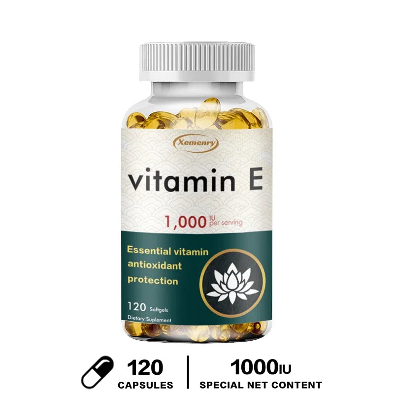 Vitamin E Capsules - Facial Care, Skin, Heart Health, Anti-Aging, Antioxidant