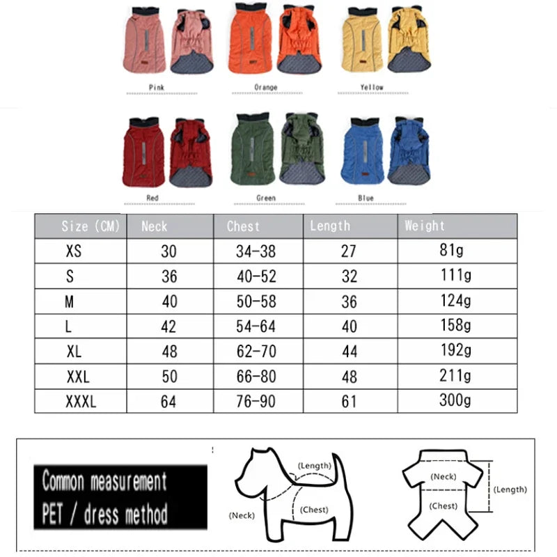 Pet Retro Thickened Warm Dog Clothes Fall and Winter Reflective Dog Jacket Undershirt Pet Sports Training Clothes