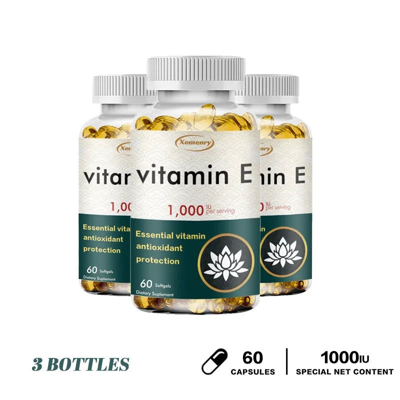 Vitamin E Capsules - Facial Care, Skin, Heart Health, Anti-Aging, Antioxidant
