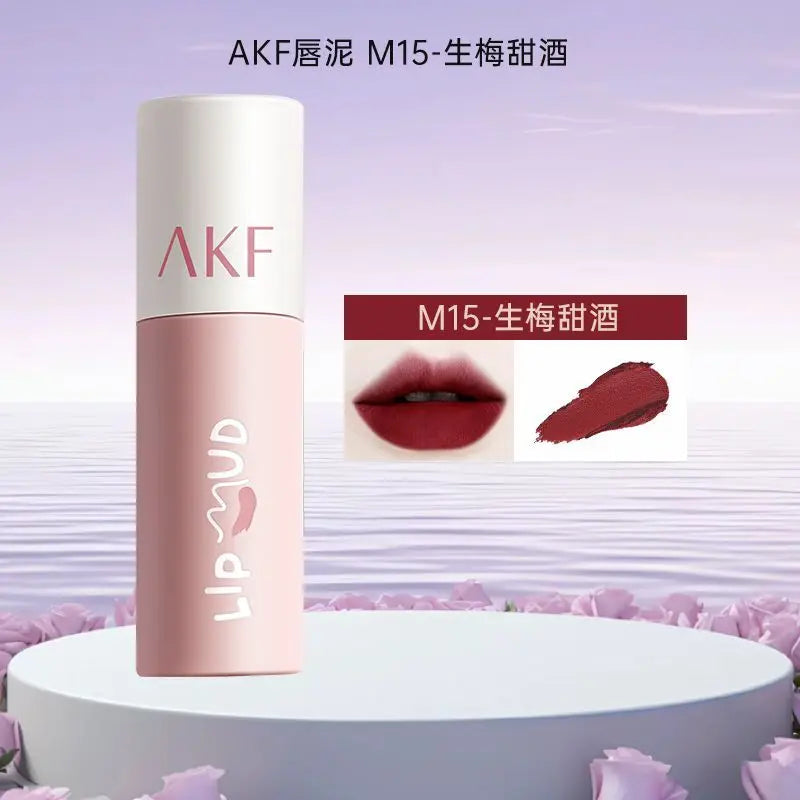 AKF Lip Mud Matte Velvet Soft Mist Lipstick Moisturizing Longlasting High Pigmented Lip Tint Lip Glaze Cosmetics Makeup