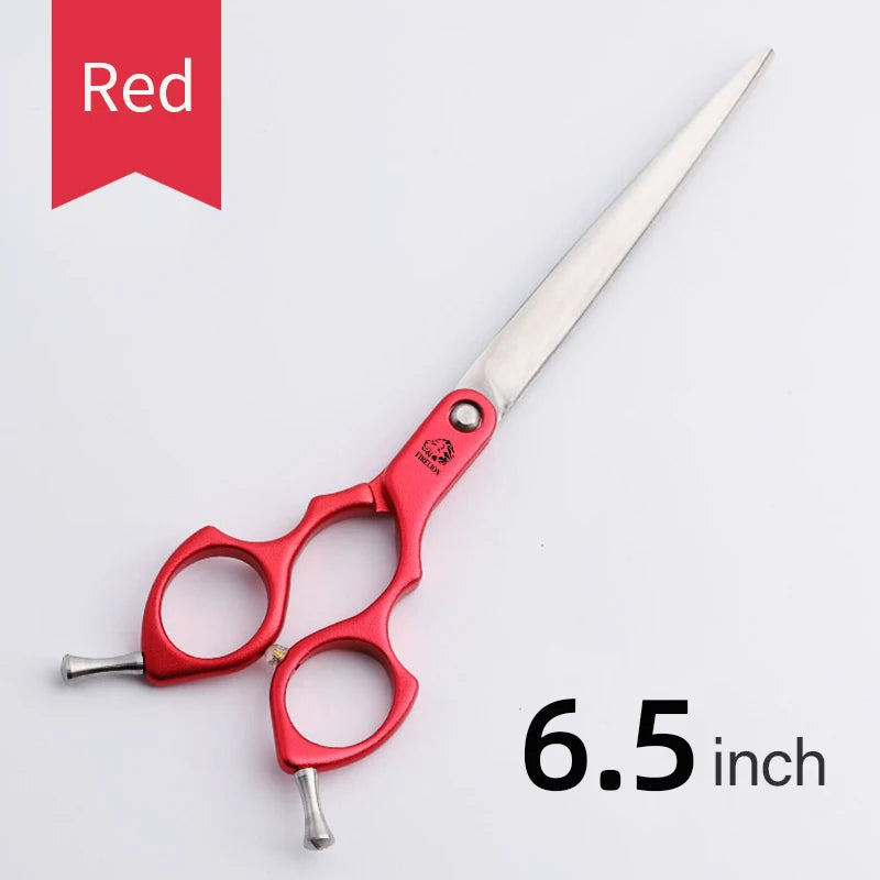 FIRELION Professional 440C 6.0/6.5 Inch Colorful Dog Grooming Scissors Pet Curved Scissors for Cutting Dogs Hair