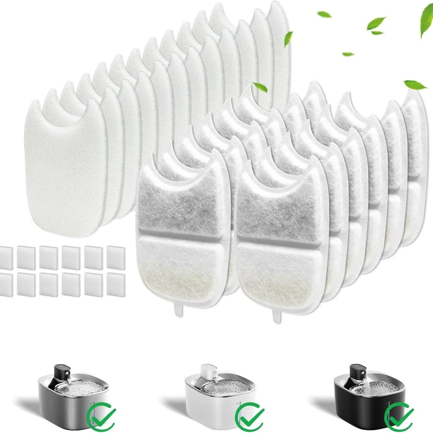 6/12PK Cat Fountain Filters & Sponges Replacement Kit, Universal Fit for Pet Water Fountain APETDOLA