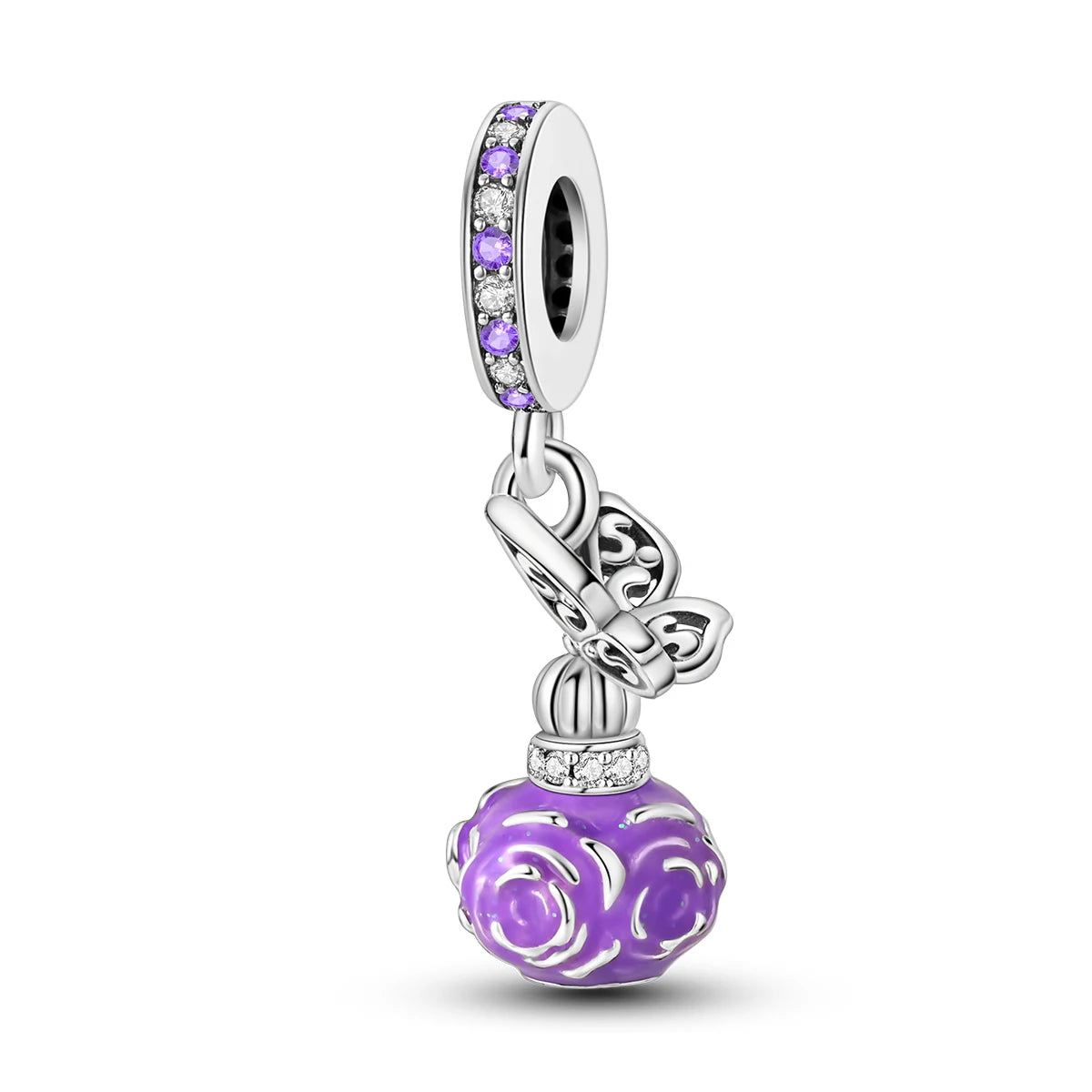 100% S925 Silver Butterfly Daisy Rose Crown Perfume Charms Beads Fit Pandk Original Bracelets DIY Fine Women Jewelry Making Gift