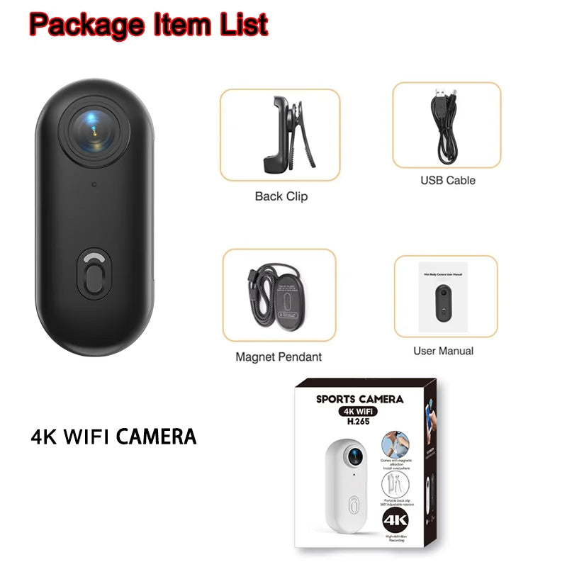 4K UHD Small Vlog Wireless Camera Home Photography Super Mini WiFi Recorder Action Cam Compatible Portable Electronic Gadgets