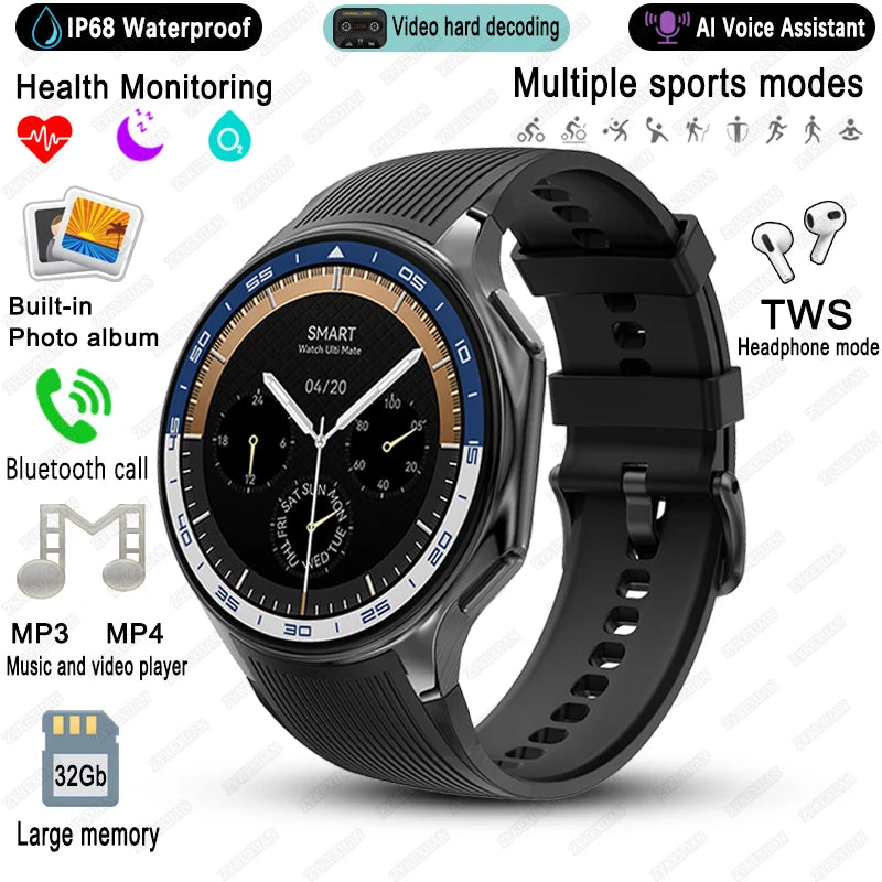 2025 New For OPPO Watch X High-End Business Watch Men 32G Memory Video Playback Smart Watch Sports Fitness Waterproof Bracelet