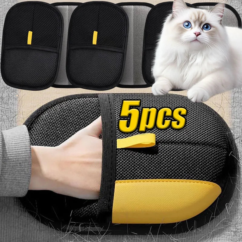 Pet Hair Remover Brush Kitten Hair Remover Gloves Deshedding Brush Glove for Dog Cat Double-Sided Fur Hair Cleaning for Carpet