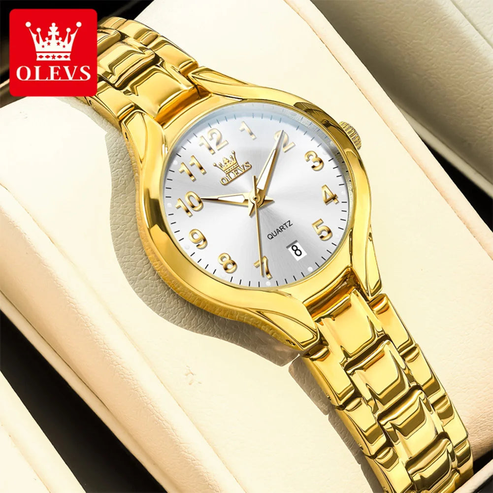 OLEVS 3650 Men Ladies Watch Original Luxury Quartz Watch Waterproof Luminous calendar Stainless Steel Men's brand watches