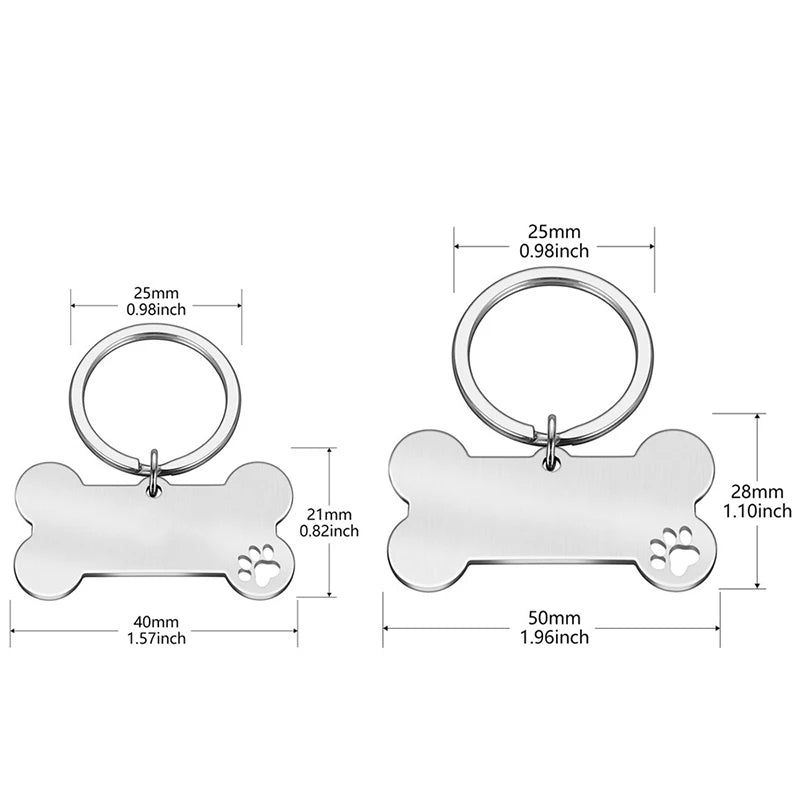 Personalized Dog Tag Necklace Custom Stainless Steel Name Engraved Identity Tag For Dog Collar Anti Loss Pet Nameplate Pendant