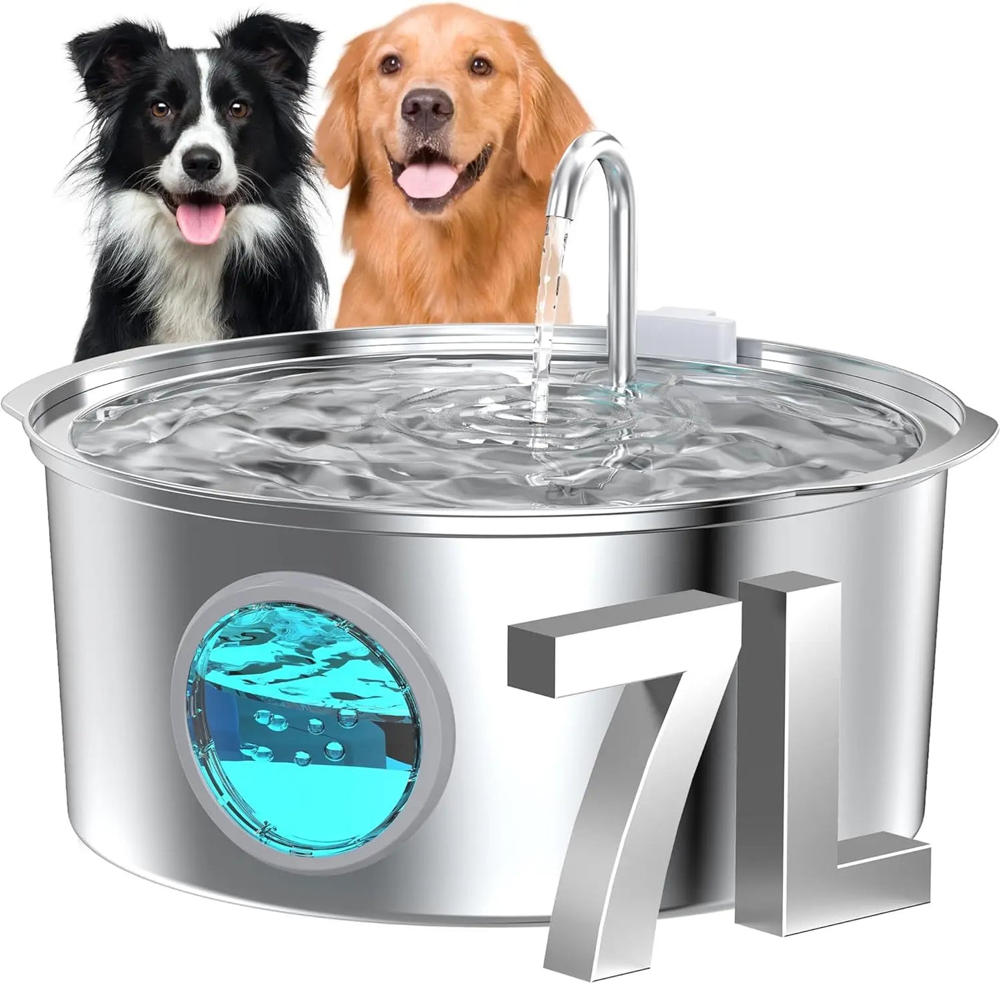 7L Large Capacity Cat Water Fountain,Pet Water Dispenser With Filter,Dog Drinking Fountain For Cats Dogs,Ultra Quiet Water Pump