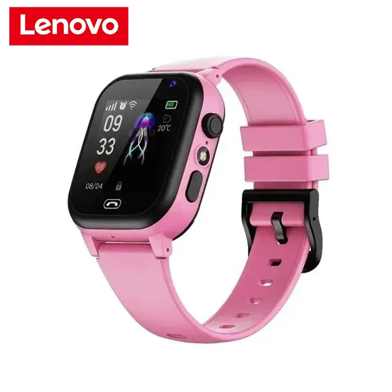 Lenovo New Kids 4G 5G Smart Watch SOS GPS Location Sim Card Call Child SmartWatch Camera Waterproof Watch For Boys Girls Gifts