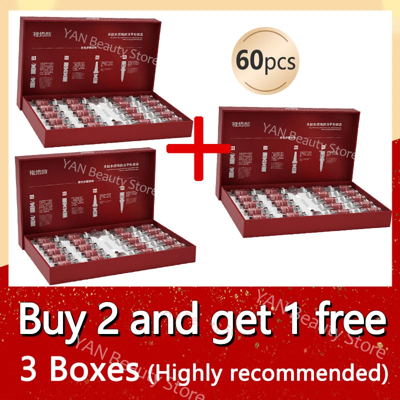 Polypeptide/Hexapeptide/Tripeptide Anti Wrinkle Freeze-dried Powder Set Glossy Skin Radiance Essence Facial Skincare Products