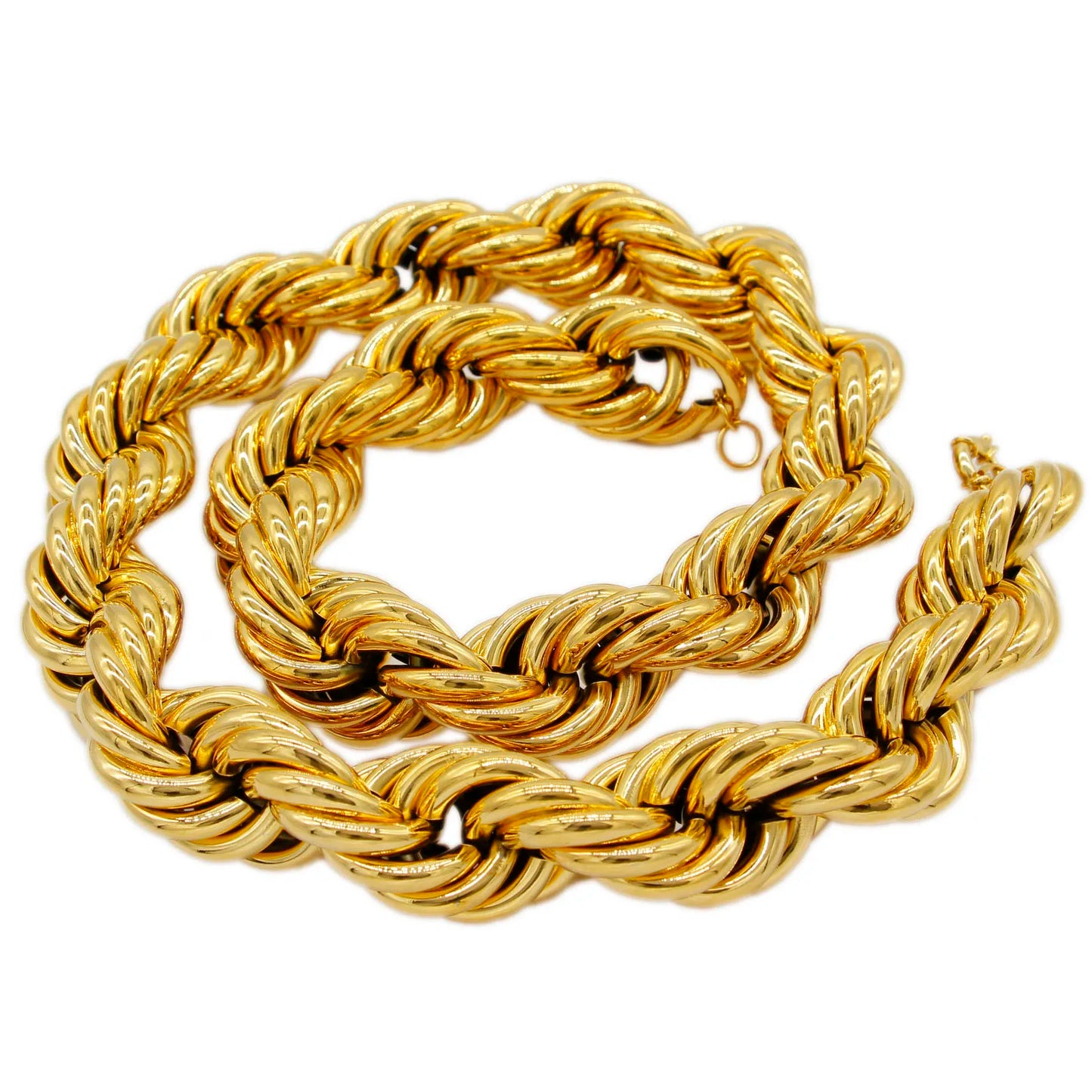 Adixyn Fashion Exaggeration Wide Twisted Singapore Chain for lovers Gold Color/Copper Thin Necklace Jewelry Wedding Party G09141