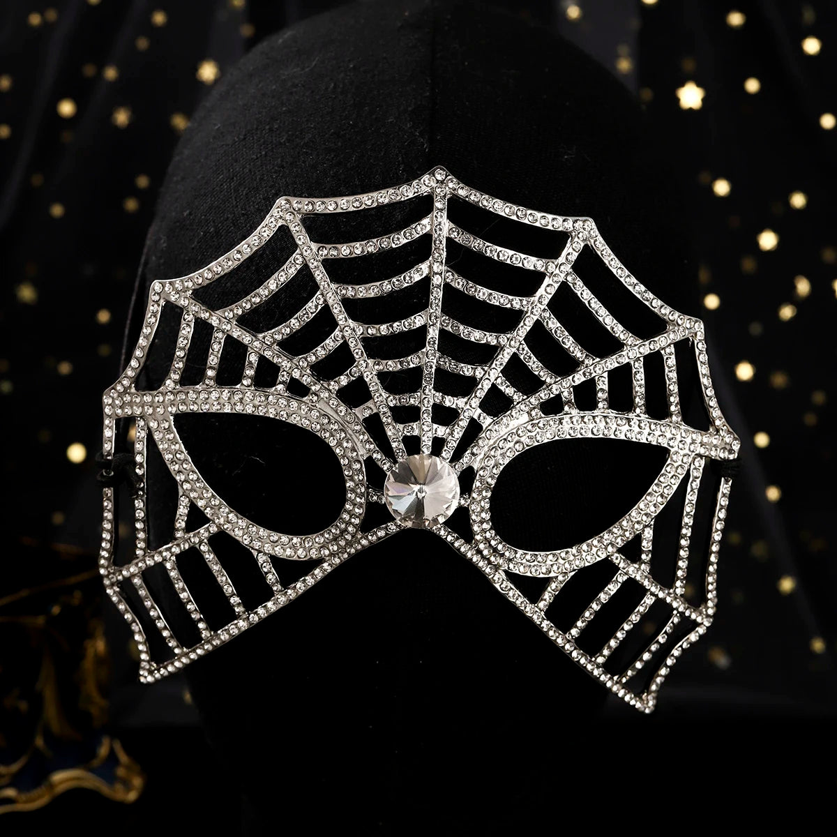 European and American Halloween Baroque Rhinestone Spider Alloy Mask Party Dance Sexy Jewellery Mask Accessories For Women