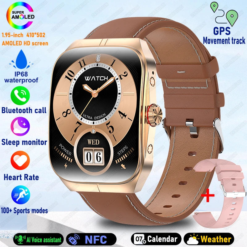 2025 New For OPPO Men Smart Watch Bluetooth Call Sports Watch Heart Rate NFC Waterproof Sports Women Smart Watch For Android iOS